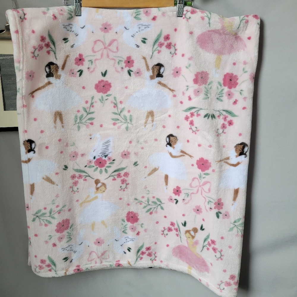 Shabby Chic Kids Ballet Floral Cozy Decorative Throw Blanket 50" x 60"